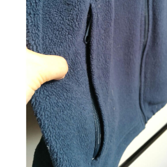 Columbia Navy fleece zip up jacket 2 zipper outside pockets 2 inside size XXL - Picture 4 of 10
